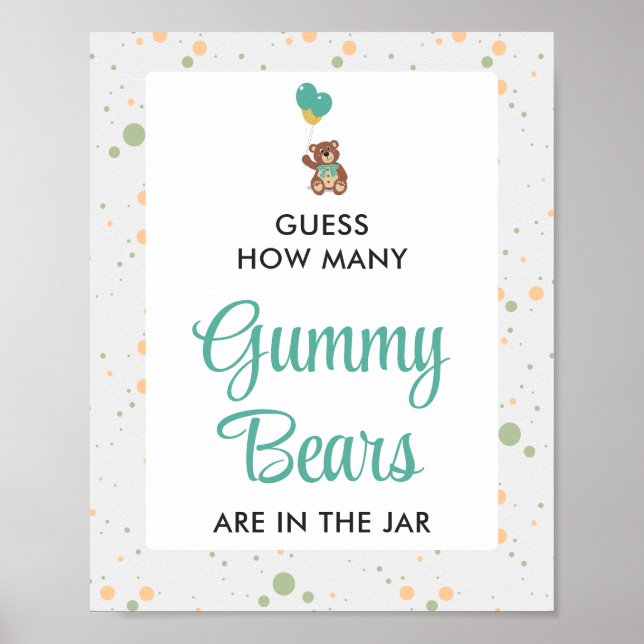Babydusche aus niedlichem Bären Gummy Bear Guessin Poster (Vorne)