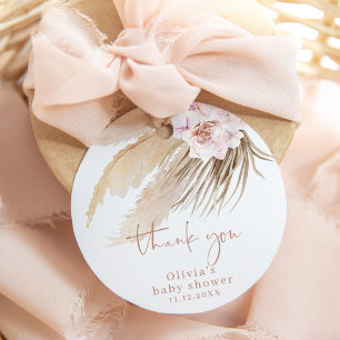 Babydusche aus Pampas-Gras Geschenkanhänger