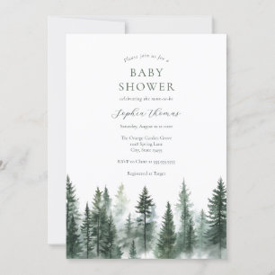 Babydusche aus Pine Trees Einladung