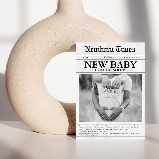 Babydusche aus Schwarz und Weiß Einladung (Von Creator hochgeladen)