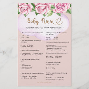 Babydusche Bärenmädchen Baby Trivia