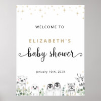 Babydusche Begrüßung Winter Wunderland Tiere Post