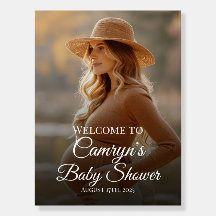 Babydusche Begrüßungsschild mit Foto-Schaumplatte