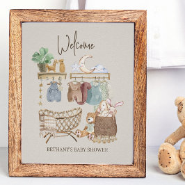 Babydusche Begrüßungsthema Boho Kinderzimmer Poster