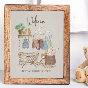 Babydusche Begrüßungsthema Boho Kinderzimmer Poster