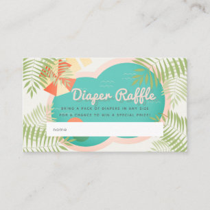 Babydusche Beige-Windeln Raffle Ticket Begleitkarte