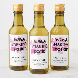 Babydusche bevorzugt Babycreme, rosa Herzen Weinetikett