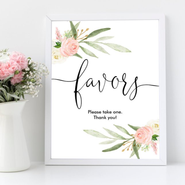 Babydusche bevorzugt Rosa Grün Gold elegant Poster (Von Creator hochgeladen)