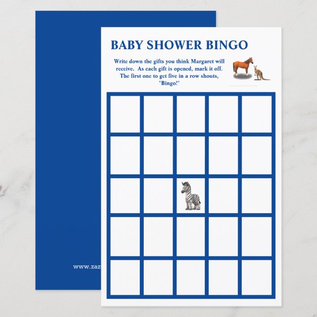 Babydusche Bingo (Vorne/Hinten)
