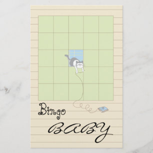 Babydusche BINGO "Blue/Build A Library" Flyer