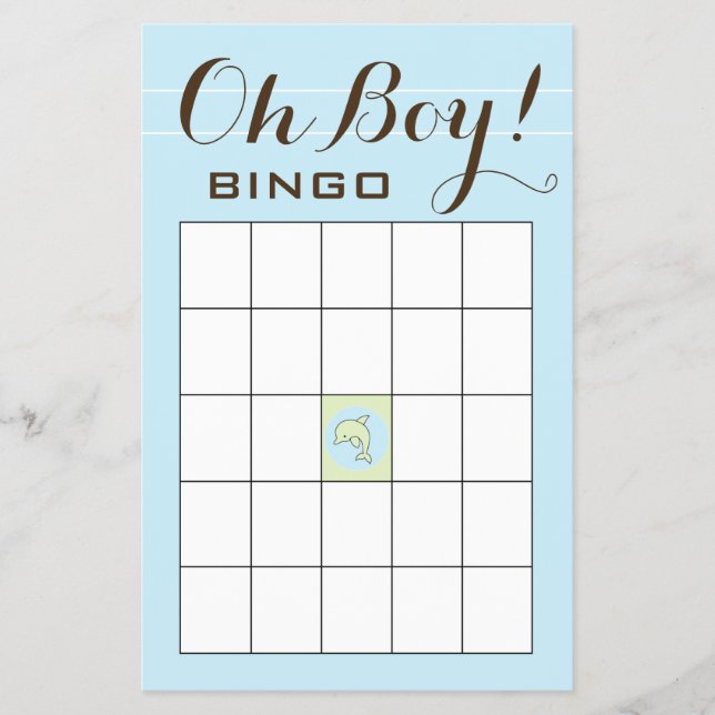 Babydusche BINGO "Blue Green Dolphin" Flyer (Vorne)