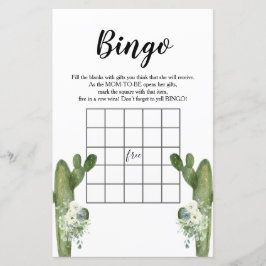 Babydusche Bingo Cactus Floral Taco 'bout Liebe