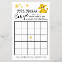 Babydusche Bingo Colorful Tiger Game Card