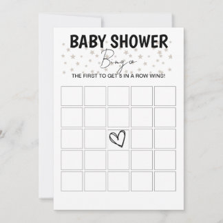 Babydusche Bingo Game - B/W Einladung