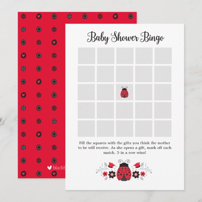 Babydusche Bingo Game Card Einladung (Vorne/Hinten)