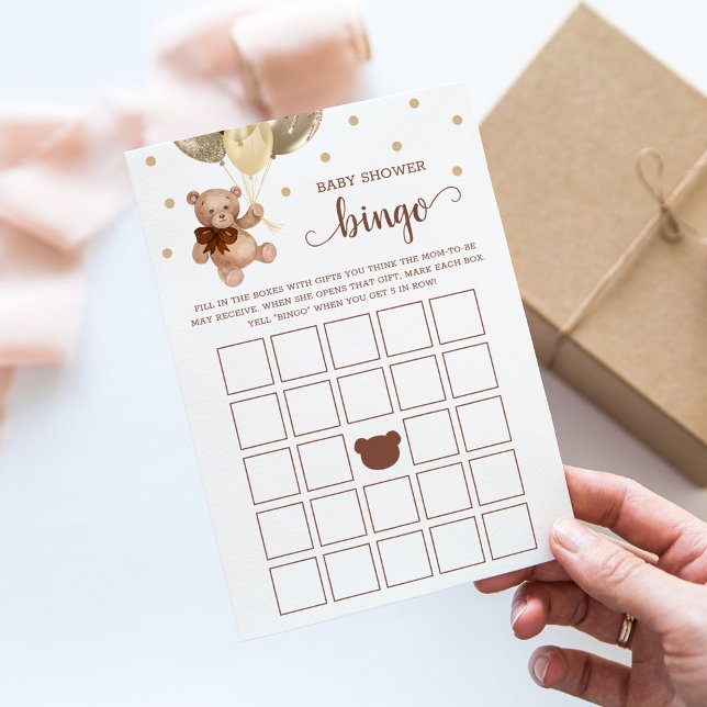 Babydusche Bingo Game Teddy Bear Card Einladung (Von Creator hochgeladen)