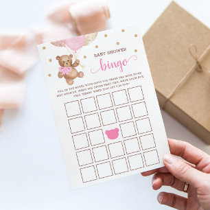 Babydusche Bingo Game Teddy Bear Card Einladung