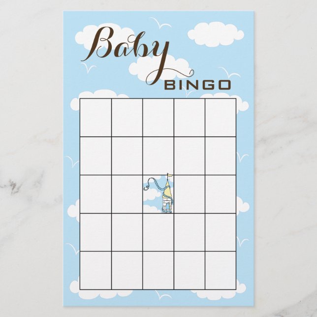 Babydusche BINGO Gelb/Blau/Schloss Flyer (Vorne)