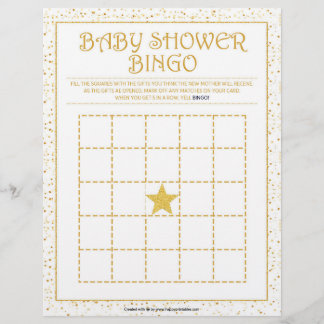 Babydusche Bingo [Golden Glitzern] Briefbogen