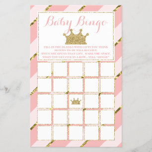 Babydusche Bingo, kleine Prinzessin Flyer