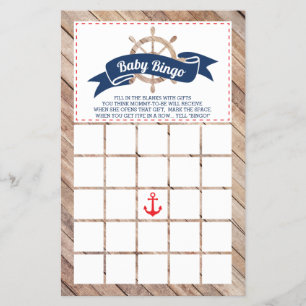 Babydusche Bingo, nautisch Flyer