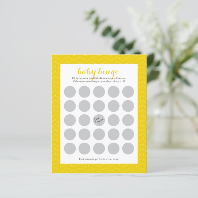 Babydusche BINGO Sheet (Stehend Vorderseite)