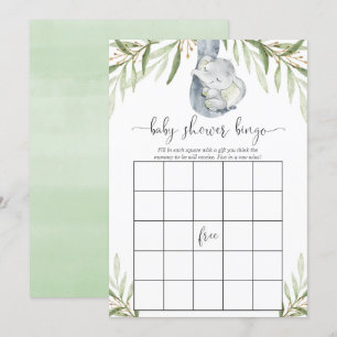 Babydusche Bingo-Spiel geschlechtsneutral Elefant Einladung