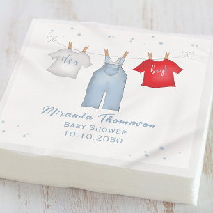 Babydusche blau Die Babydecke ist individuell Serviette