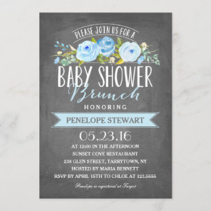 Babydusche Blauer Brunch  Einladung zur Kinderdusc