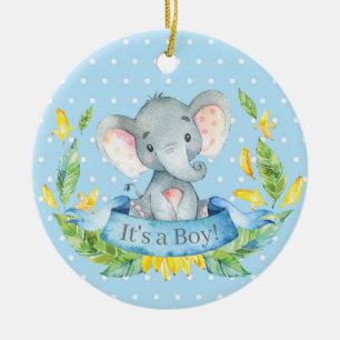 Babydusche Blue Keramik Ornament