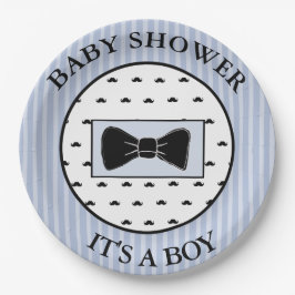 Babydusche Blue Mustache und Bowtie Teller