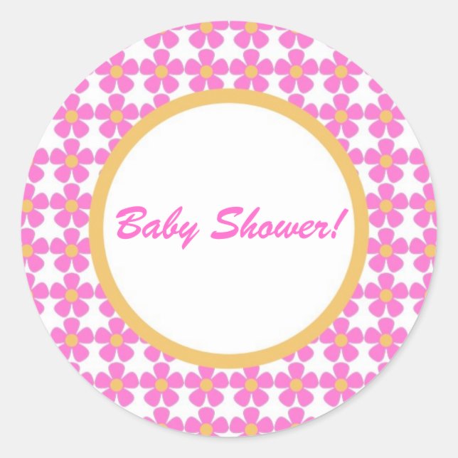 Babydusche Blume Aufkleber (Vorderseite)