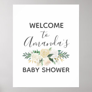 Babydusche Blume Begrüßungszeichen Poster