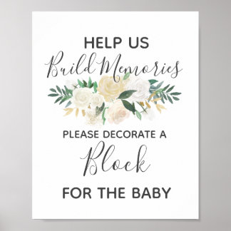 Babydusche Blume Erstellen Sie ein Blockaktivitäts Poster