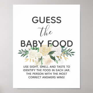 Babydusche Blume Raten Sie Baby Food Game Schild