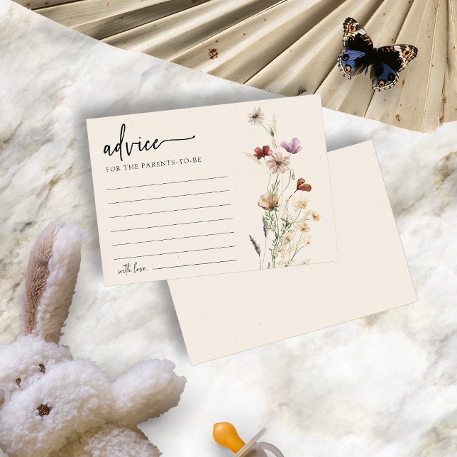 Babydusche Blumenratkarte Einladung (Baby Shower Floral Advice Card by Painted Paperie
)