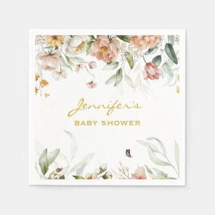 Babydusche Blush Pink Florals Standard Mittagessen Serviette