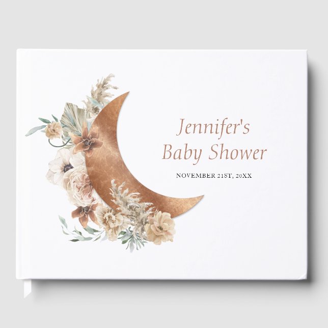 Babydusche Boho Terracotta Gästebuch (Vorderseite)