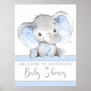 Babydusche Boy Elephant Begrüßungszeichen Poster