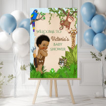 Babydusche Boy Safari Begrüßungszeichen