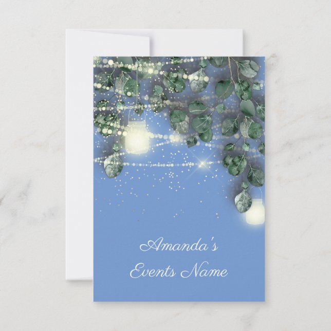 Babydusche Bridal Sweet 16. Confetti Mint Blue Einladung (Rückseite)