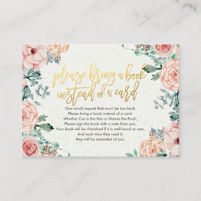 Babydusche bringen Sie bitte ein Buch anstelle ein Begleitkarte (Vorderseite)