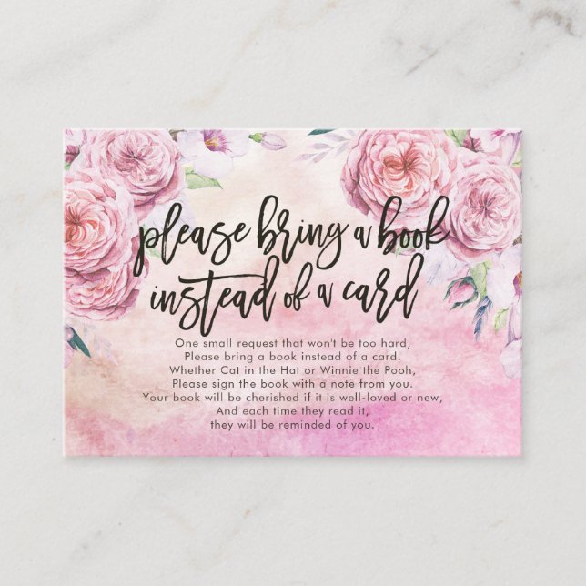 Babydusche bringen Sie bitte ein Buch anstelle ein Begleitkarte (Vorderseite)