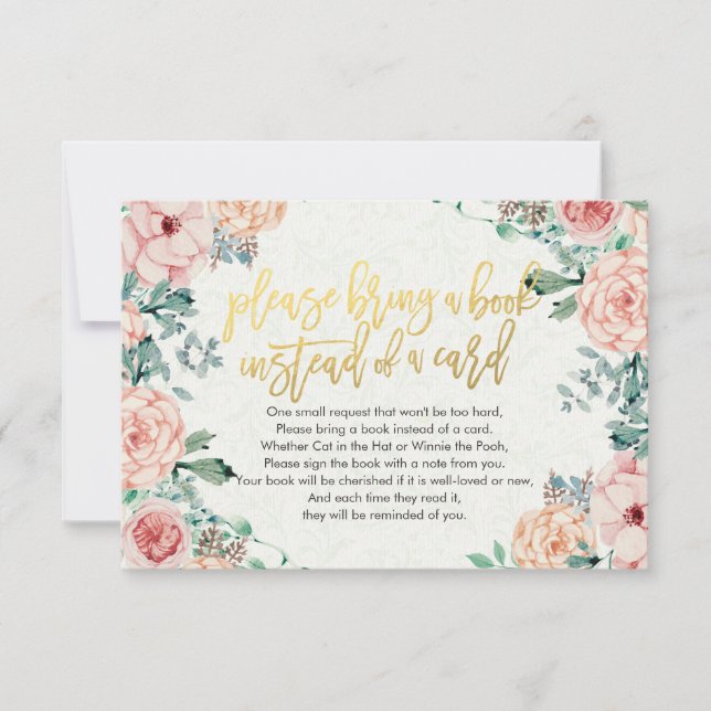 Babydusche bringen Sie bitte ein Buch anstelle ein Einladung (Vorderseite)