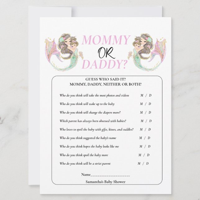 Babydusche Brpwn Meerjungfrau unter dem Meer. Einladung (Vorderseite)