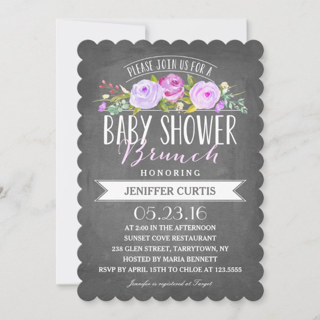 Babydusche Brunch Einladung (Vorderseite)