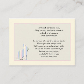 Babydusche Buchgedicht Rosa Beilage Karte