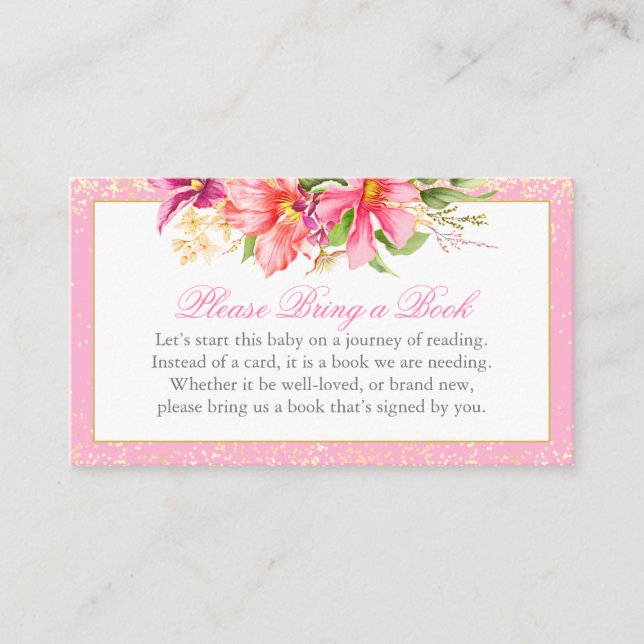 Babydusche Buchungsanfrage Blume Bouquet Pink Begleitkarte (Vorderseite)