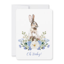 Babydusche Bunny Watercolor Einladung