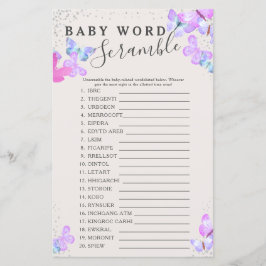 Babydusche Butterfly Baby Word Scramble Game
